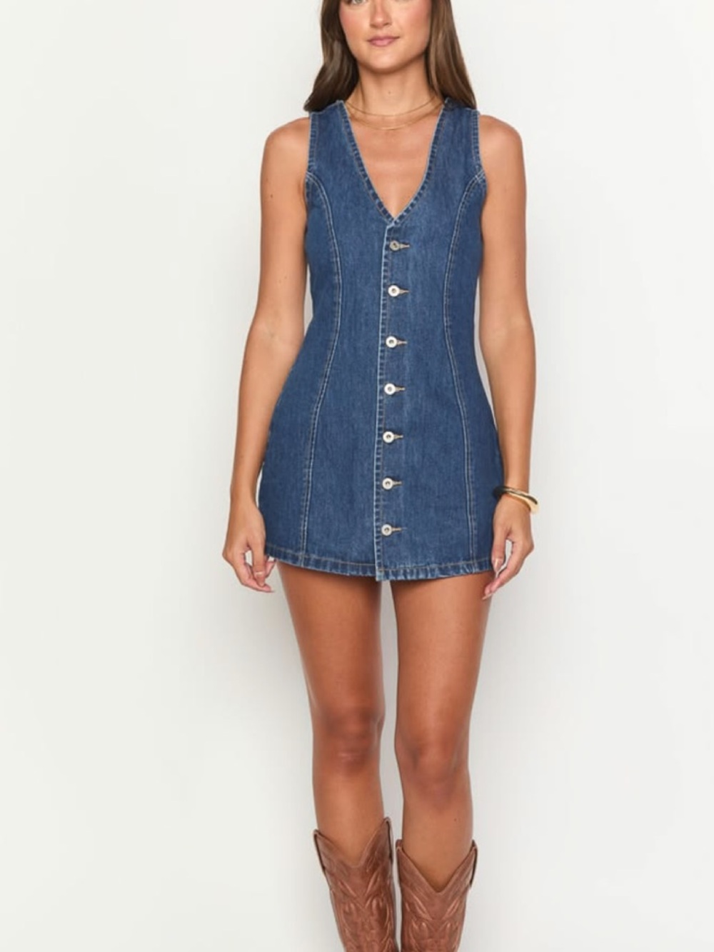 Sincerely Jules Denim Buttondown Dress - Size XS - Picture 2 of 7